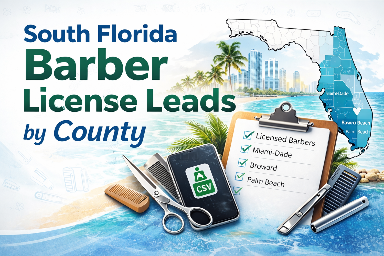 South Florida barber license leads by county for barbershops hiring licensed barbers